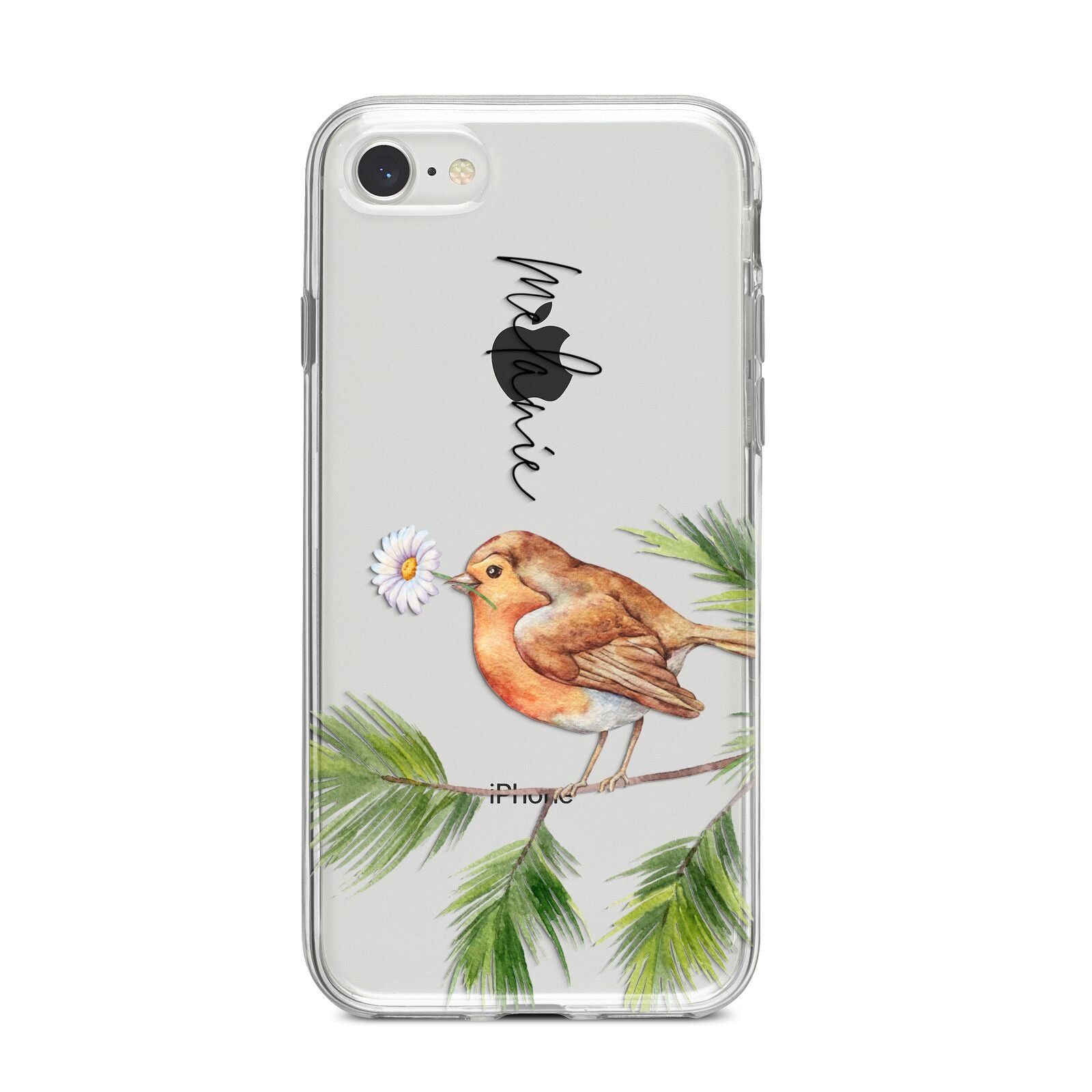 Personalised Robin iPhone 8 Bumper Case on Silver iPhone