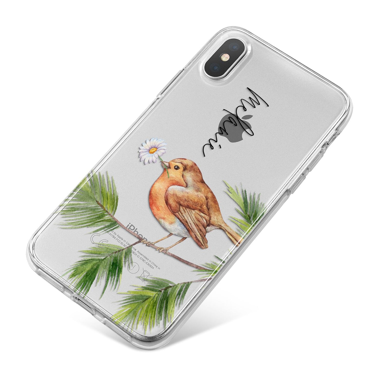 Personalised Robin iPhone X Bumper Case on Silver iPhone