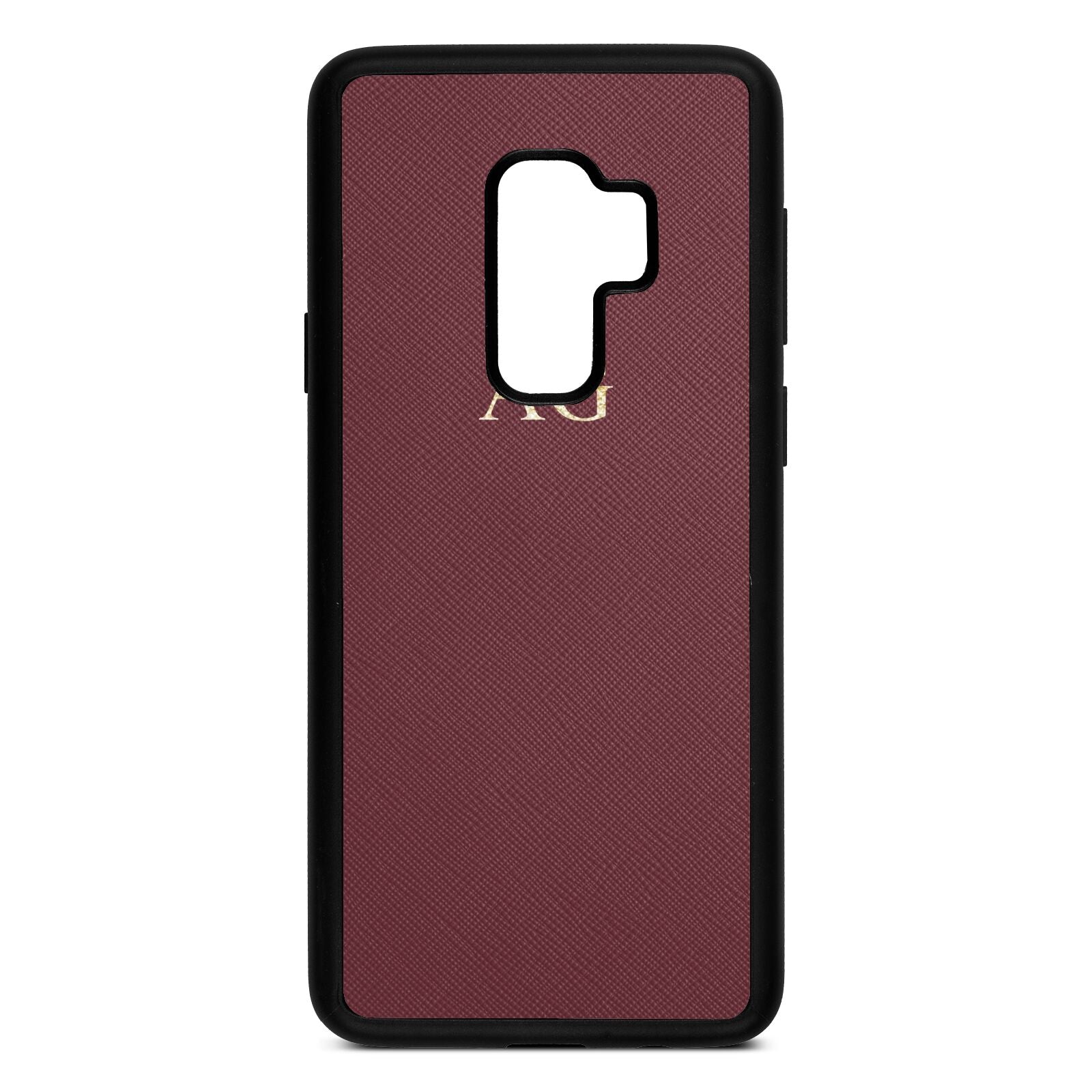 Personalised Rose Brown Saffiano Leather Samsung S9 Plus Case