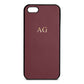 Personalised Rose Brown Saffiano Leather iPhone 5 Case
