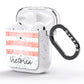 Personalised Rose Gold Brush Marble Initial AirPods Glitter Case Side Image