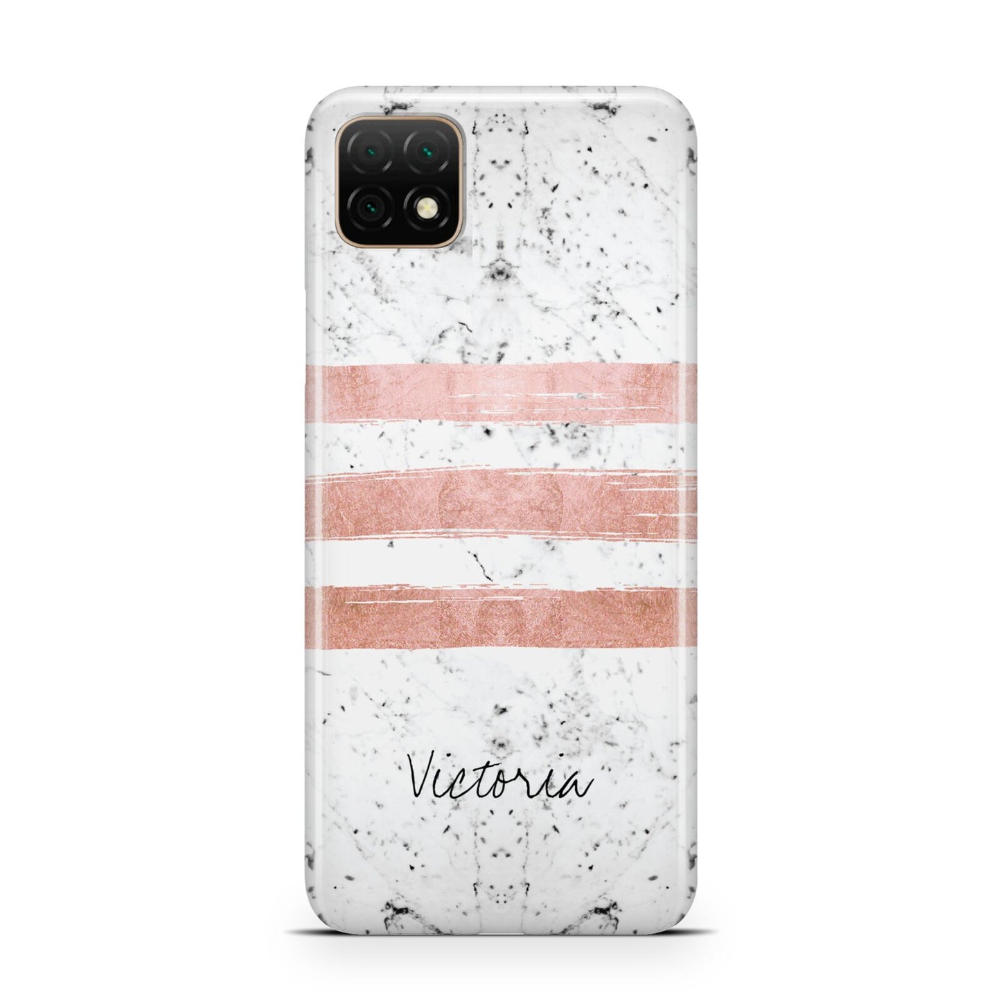 Personalised Rose Gold Brush Marble Initial Huawei Enjoy 20 Phone Case