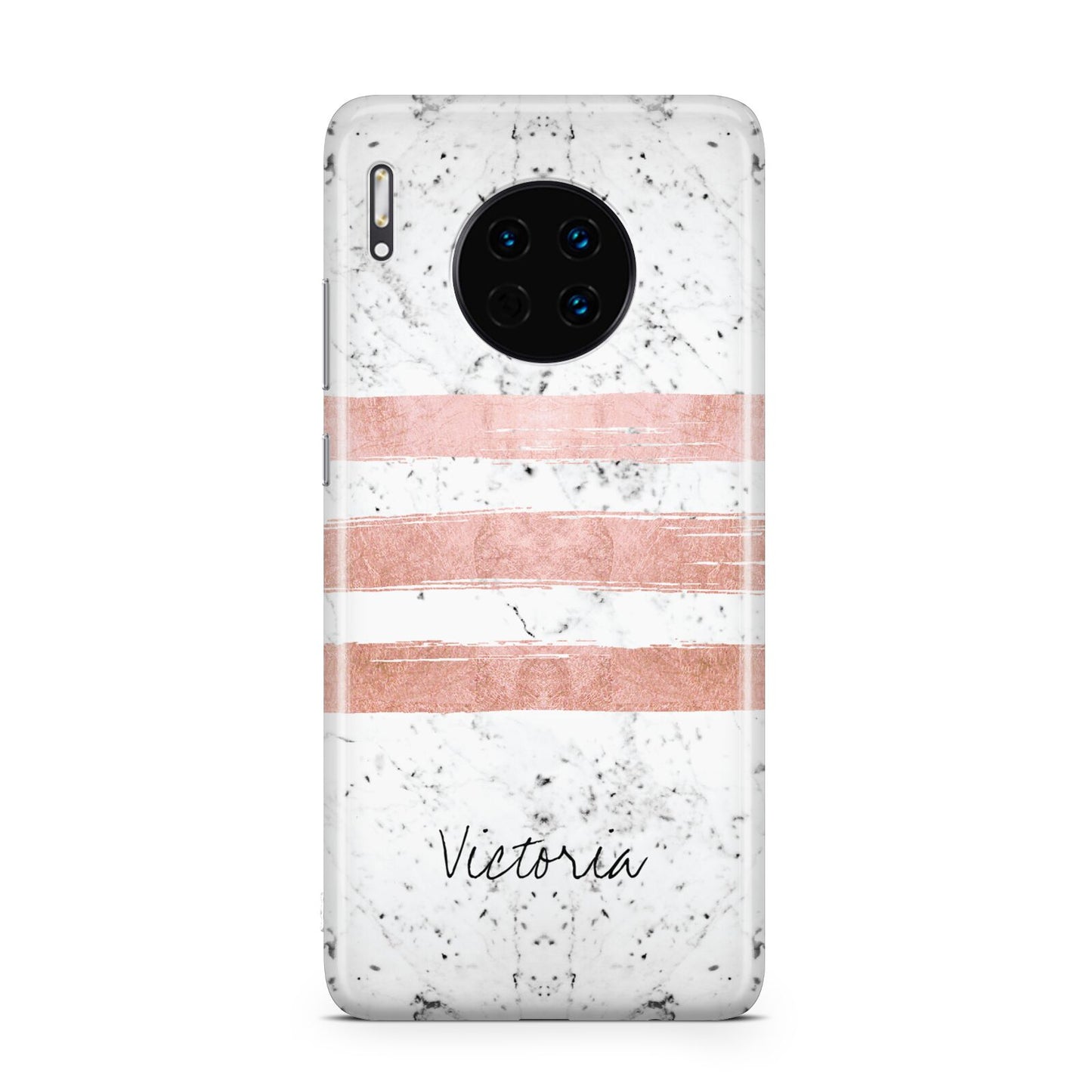 Personalised Rose Gold Brush Marble Initial Huawei Mate 30