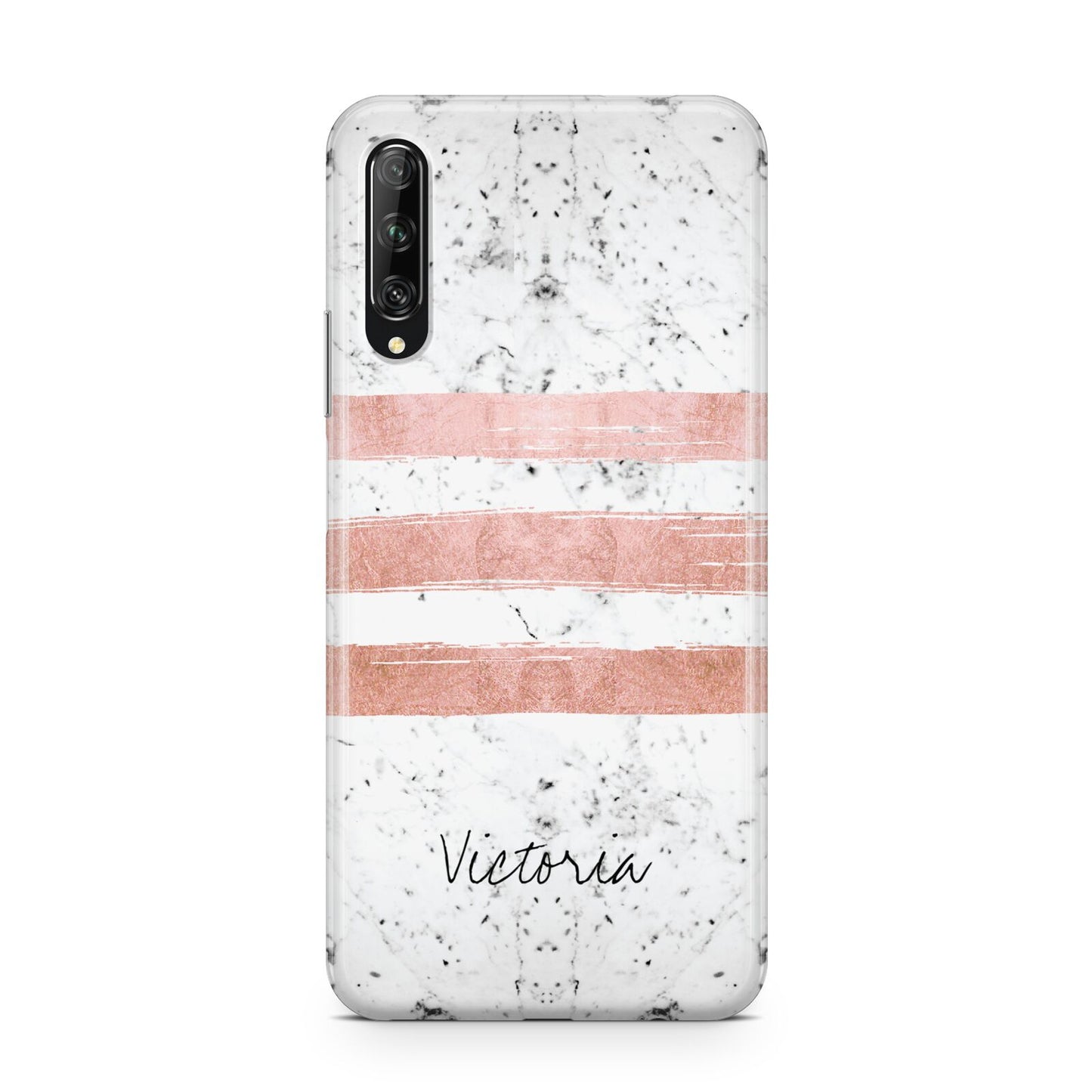 Personalised Rose Gold Brush Marble Initial Huawei P Smart Pro 2019
