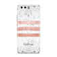Personalised Rose Gold Brush Marble Initial Huawei P10 Phone Case
