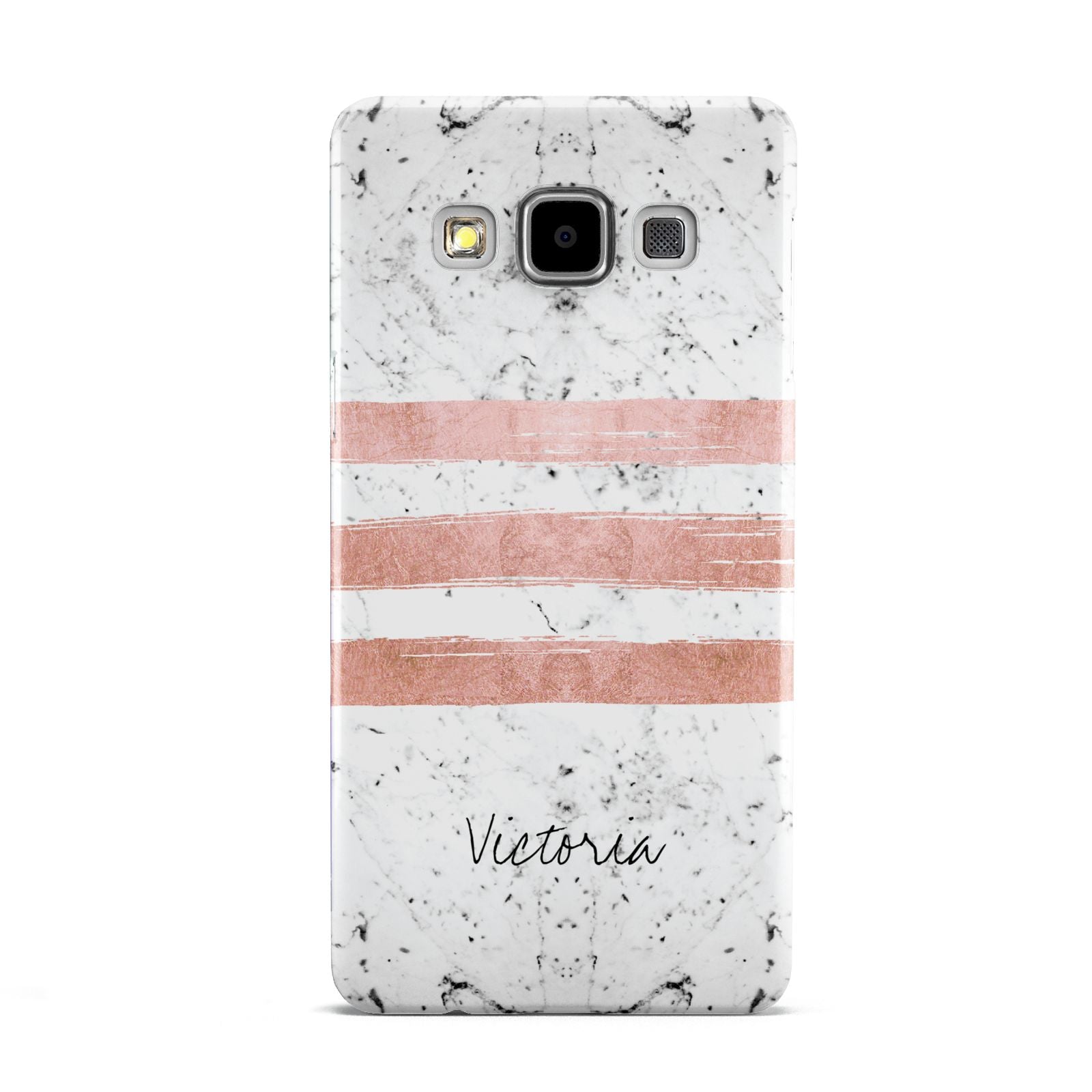 Personalised Rose Gold Brush Marble Initial Samsung Galaxy A5 Case