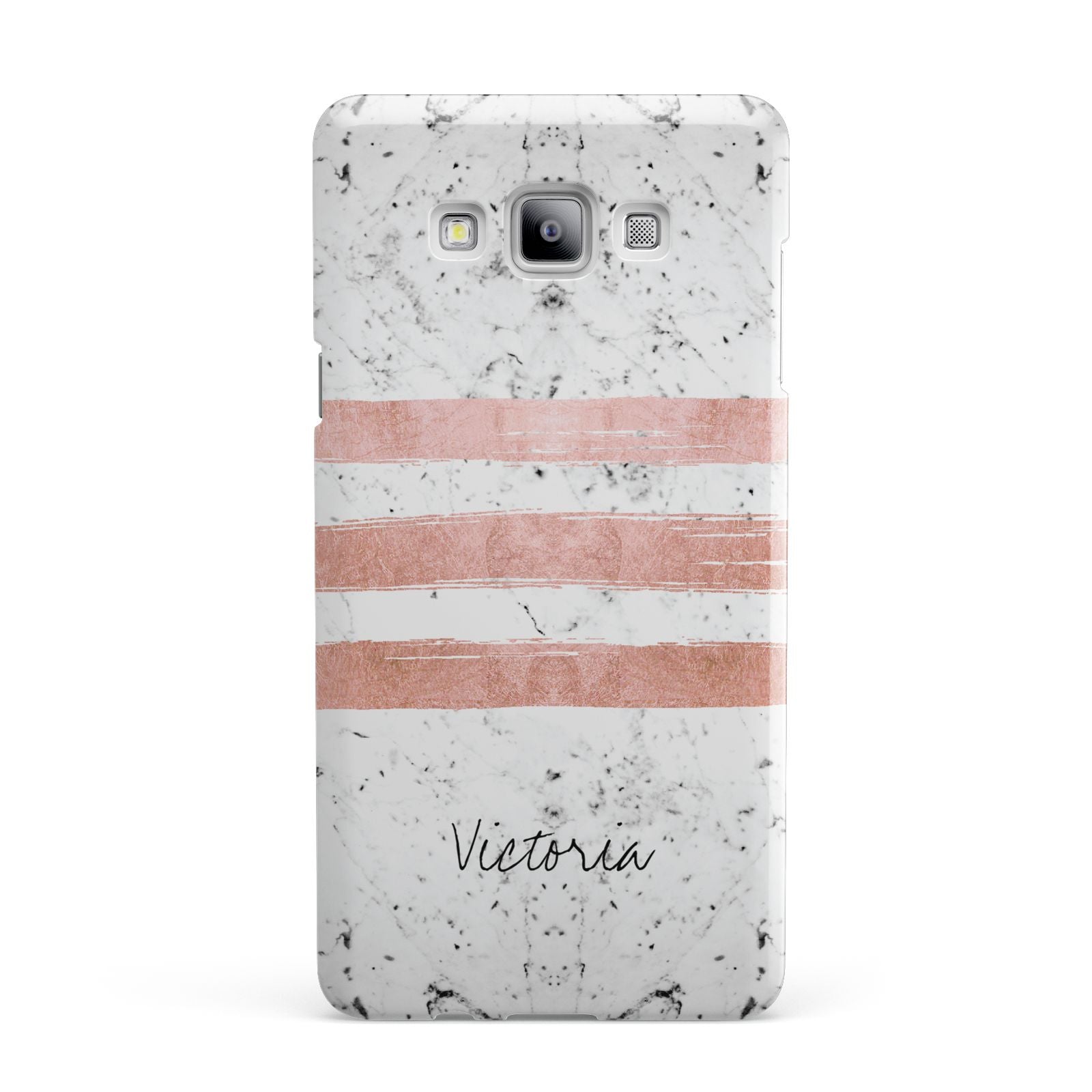 Personalised Rose Gold Brush Marble Initial Samsung Galaxy A7 2015 Case