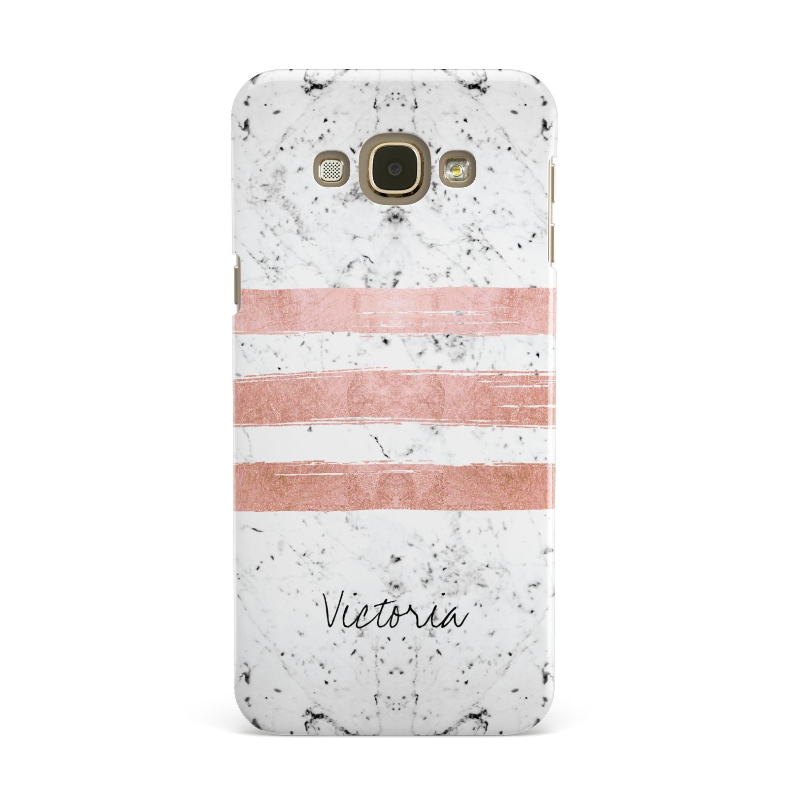 Personalised Rose Gold Brush Marble Initial Samsung Galaxy A8 Case
