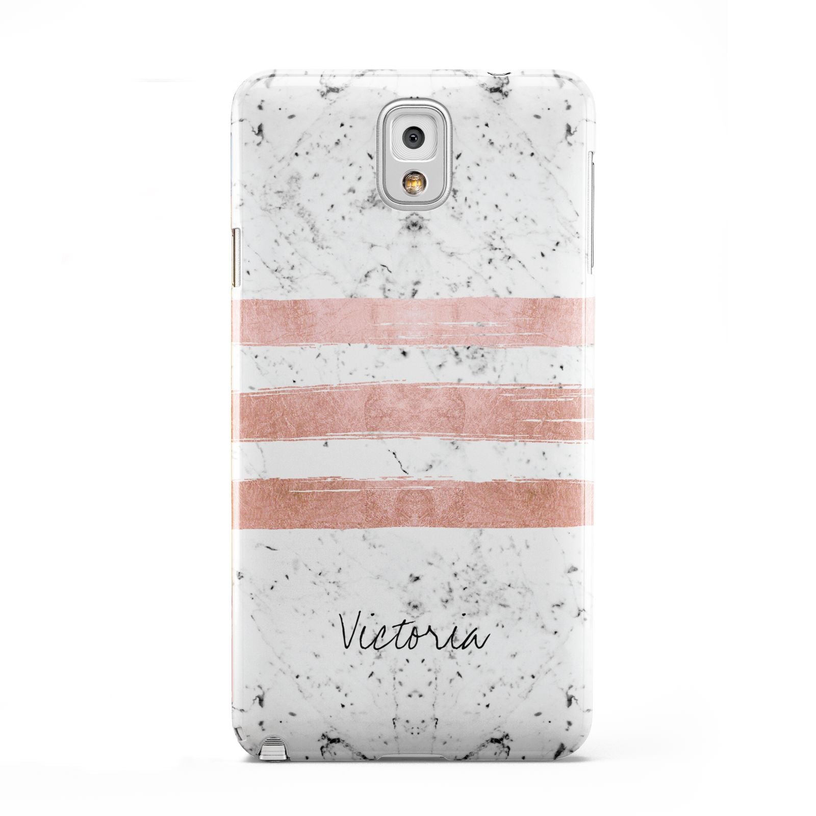 Personalised Rose Gold Brush Marble Initial Samsung Galaxy Note 3 Case