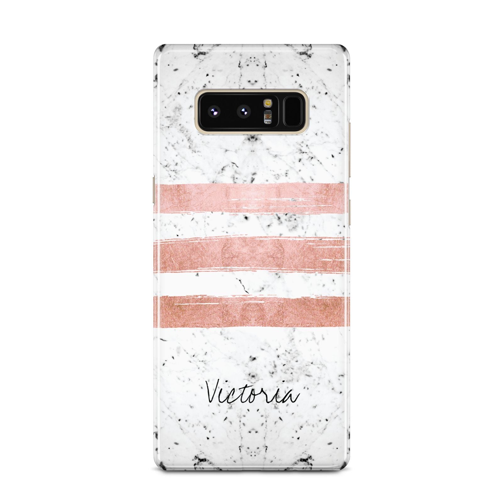 Personalised Rose Gold Brush Marble Initial Samsung Galaxy Note 8 Case
