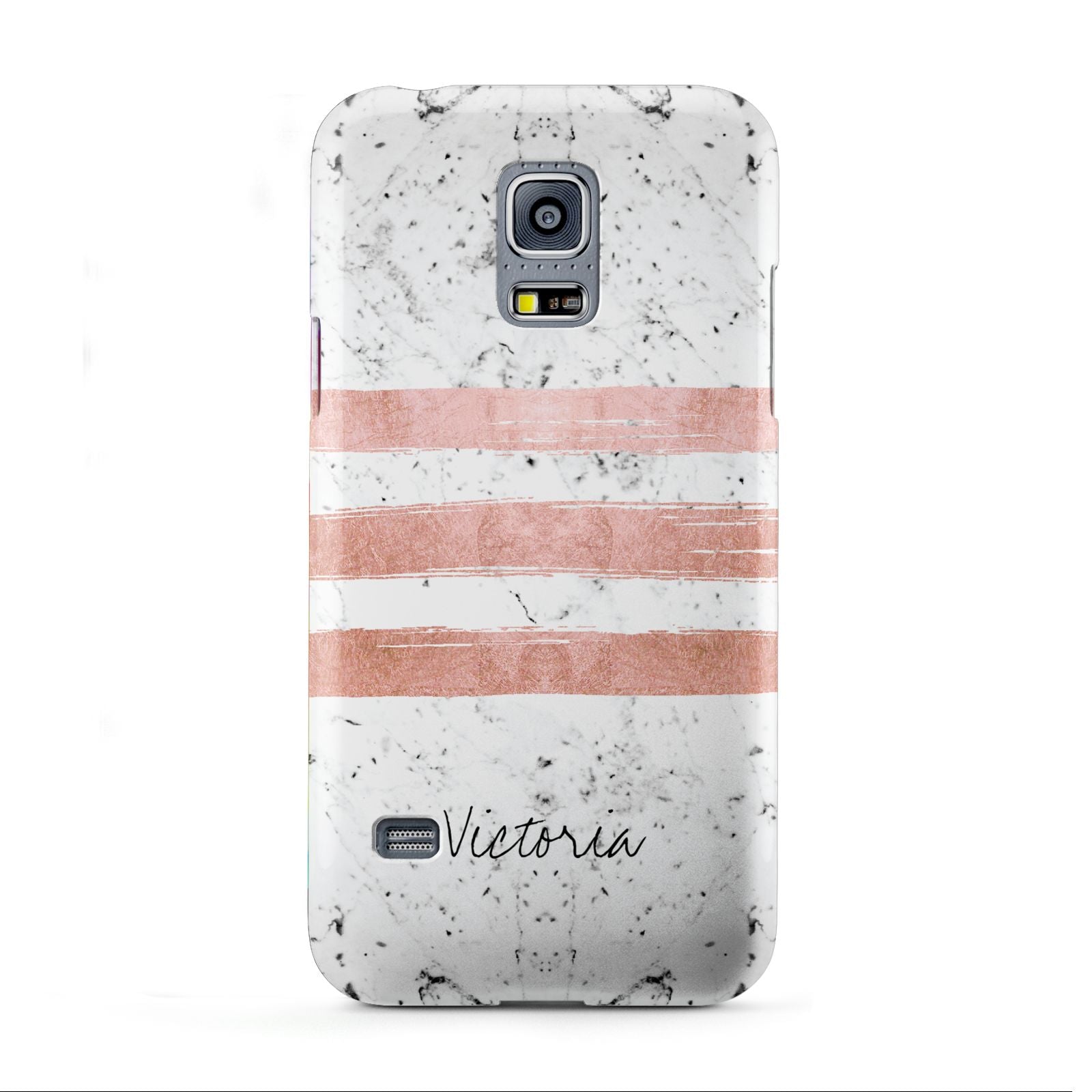 Personalised Rose Gold Brush Marble Initial Samsung Galaxy S5 Mini Case