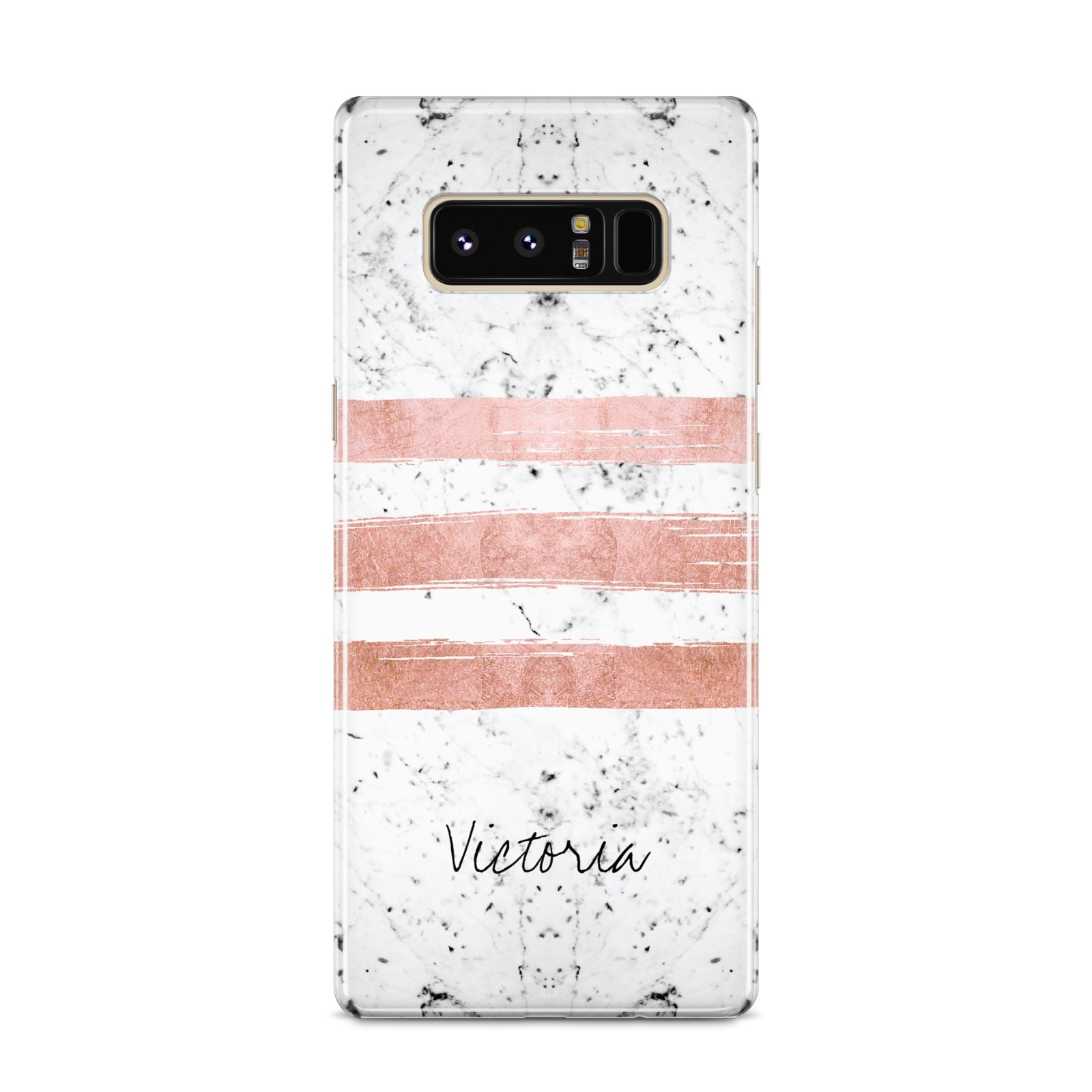 Personalised Rose Gold Brush Marble Initial Samsung Galaxy S8 Case