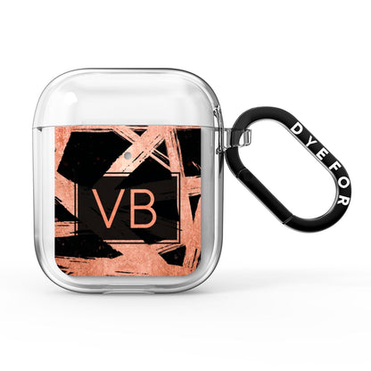Personalised Rose Gold Effect AirPods Clear Case