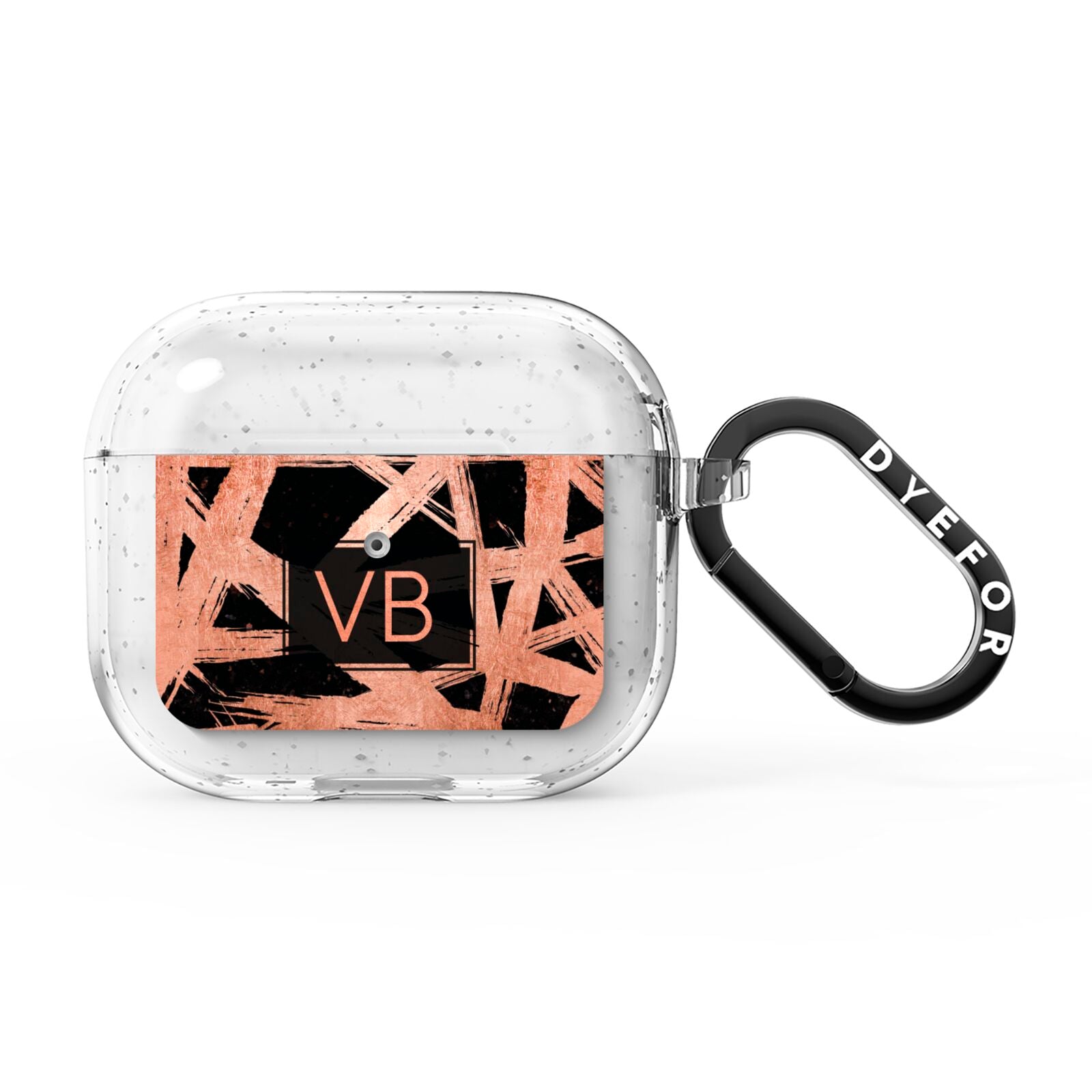 Personalised Rose Gold Effect AirPods Glitter Case 3rd Gen