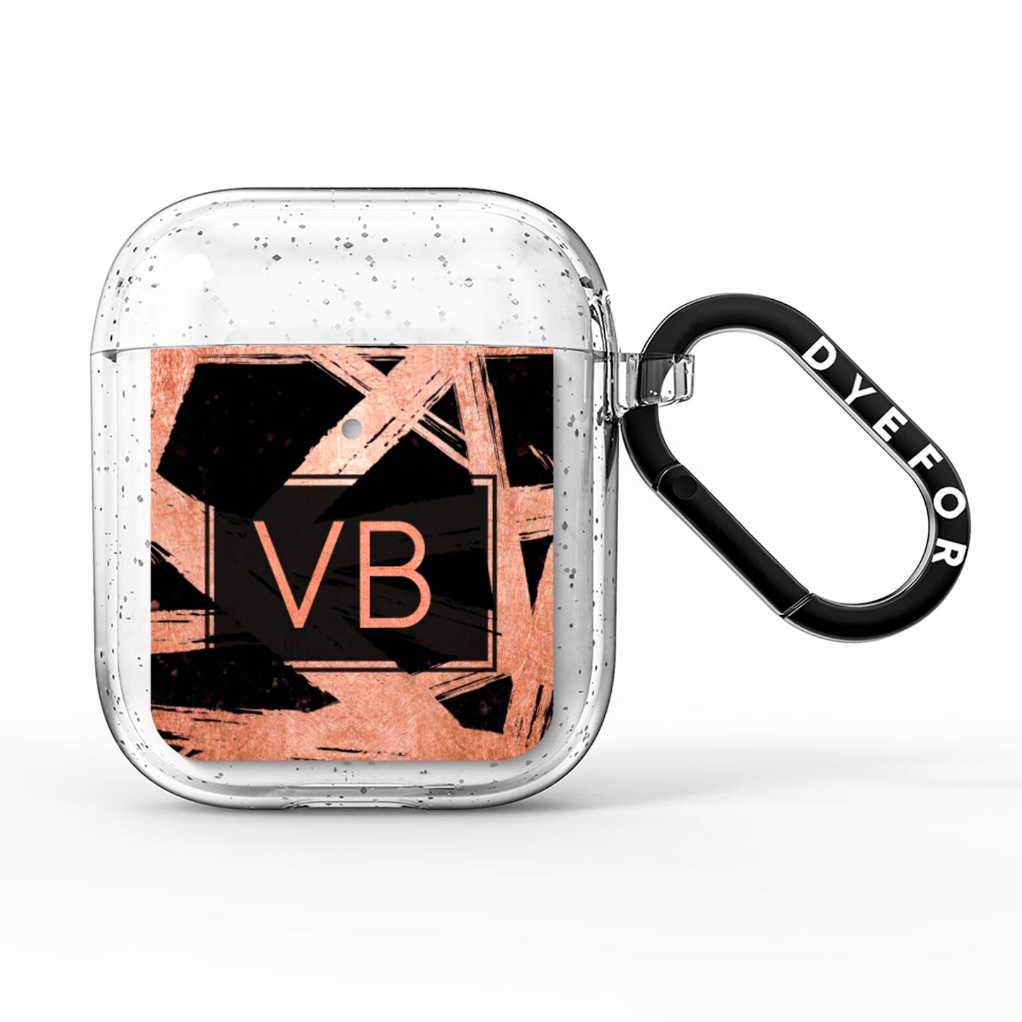 Personalised Rose Gold Effect AirPods Glitter Case