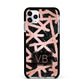 Personalised Rose Gold Effect Apple iPhone 11 Pro Max in Silver with Black Impact Case