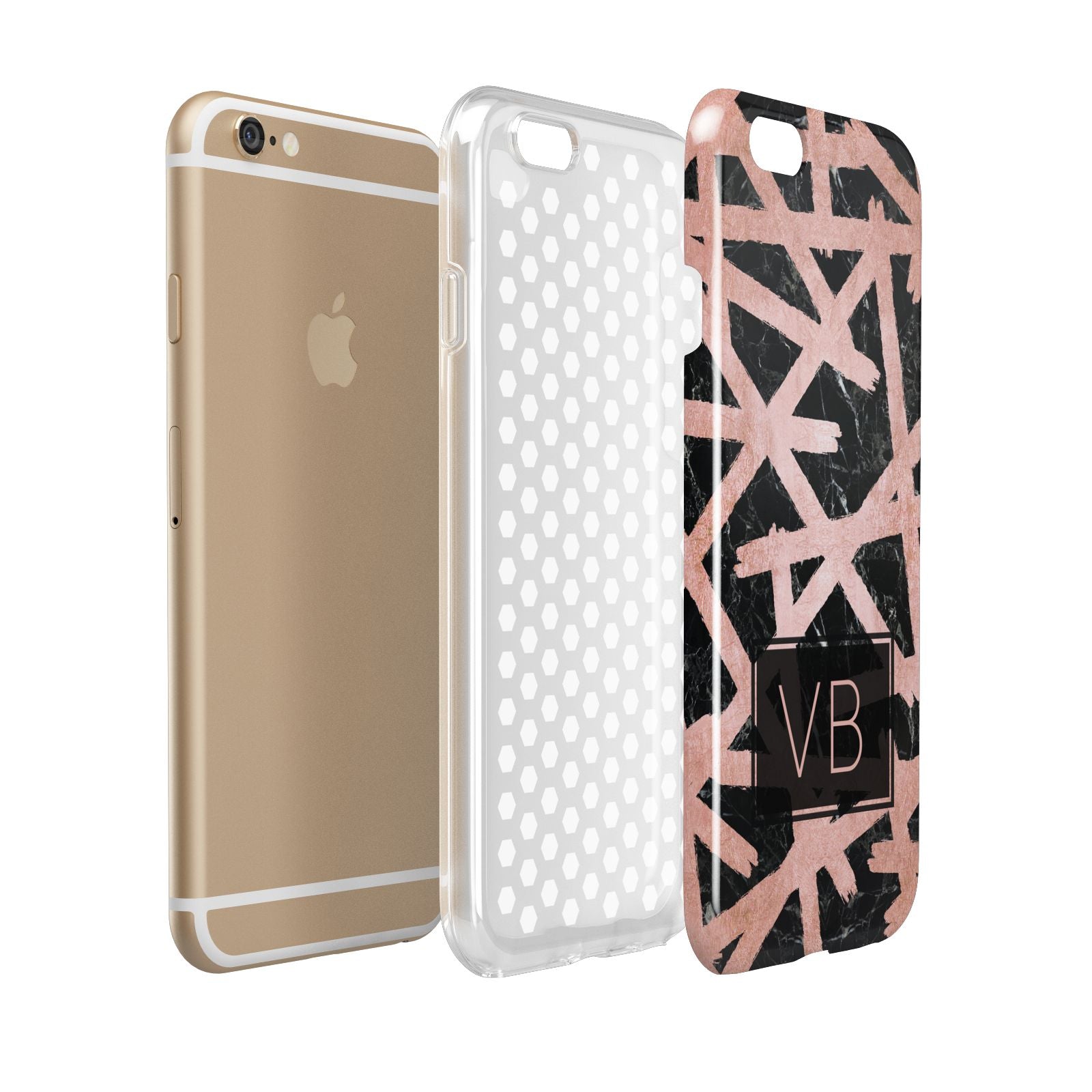 Personalised Rose Gold Effect Apple iPhone 6 3D Tough Case Expanded view