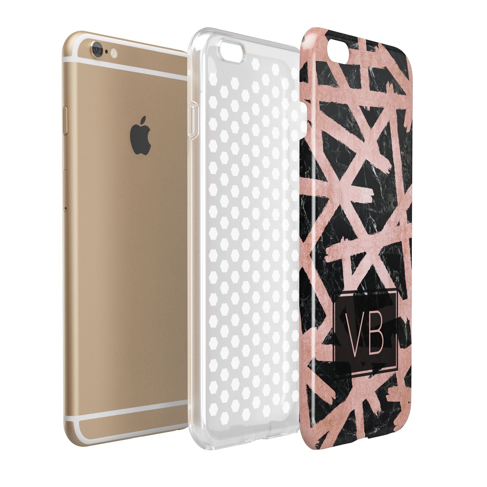 Personalised Rose Gold Effect Apple iPhone 6 Plus 3D Tough Case Expand Detail Image