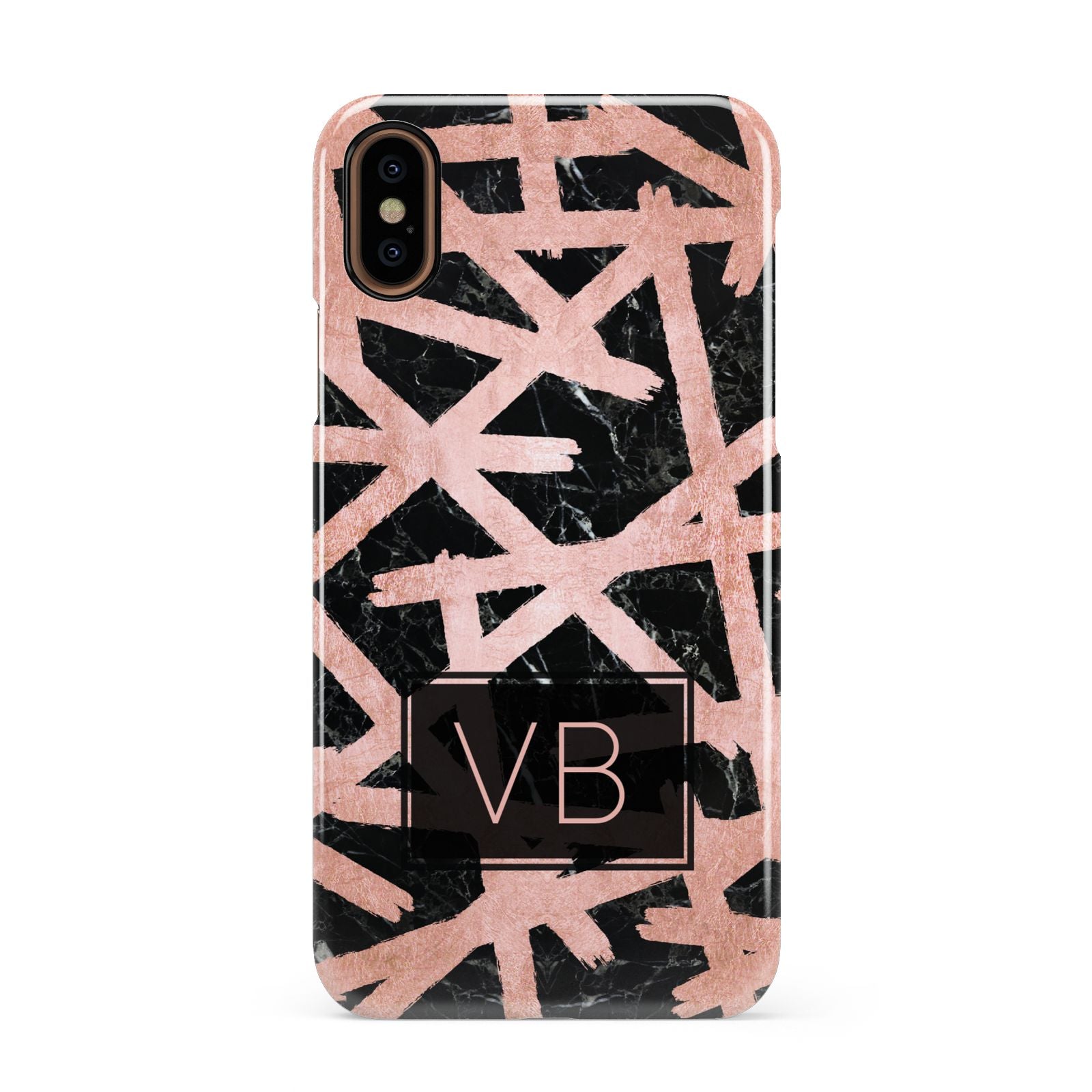 Personalised Rose Gold Effect Apple iPhone XS 3D Snap Case