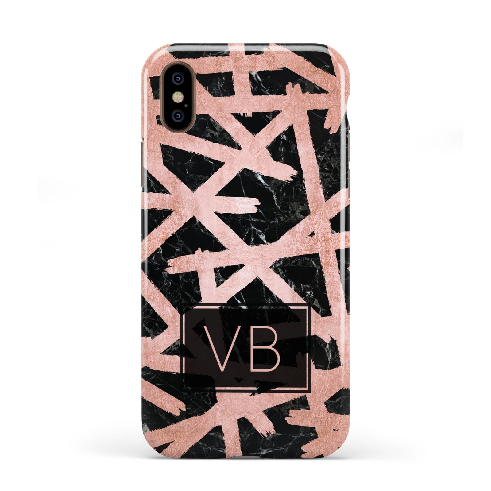 Personalised Rose Gold Effect Apple iPhone XS 3D Tough