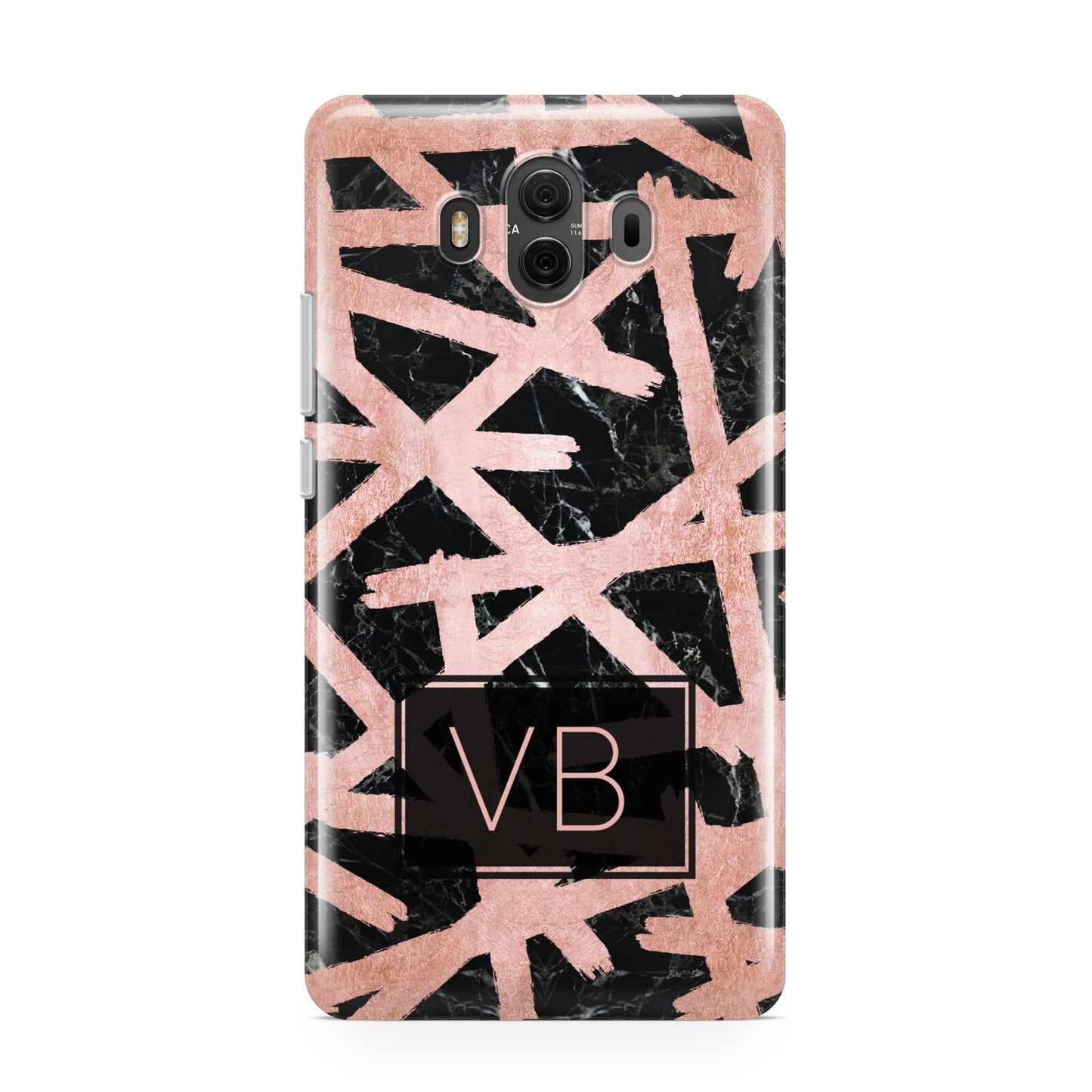 Personalised Rose Gold Effect Huawei Mate 10 Protective Phone Case