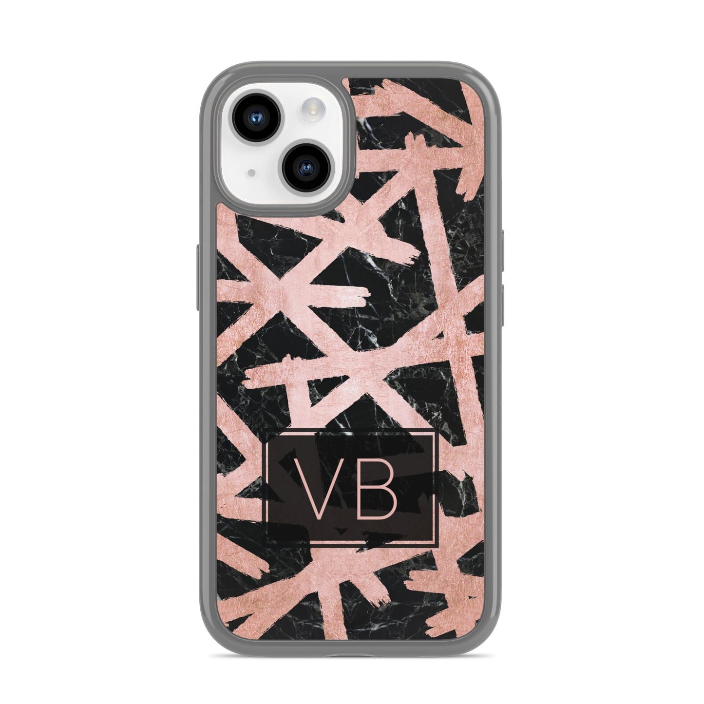 Personalised Rose Gold Effect iPhone 14 Clear Tough Case Starlight