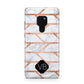 Personalised Rose Gold Faux Marble Initials Huawei Mate 20 Phone Case