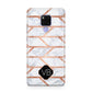 Personalised Rose Gold Faux Marble Initials Huawei Mate 20X Phone Case