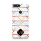 Personalised Rose Gold Faux Marble Initials Huawei Y7 2018