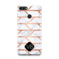 Personalised Rose Gold Faux Marble Initials Huawei Y9 2018