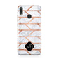 Personalised Rose Gold Faux Marble Initials Huawei Y9 2019