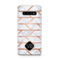 Personalised Rose Gold Faux Marble Initials Protective Samsung Galaxy Case