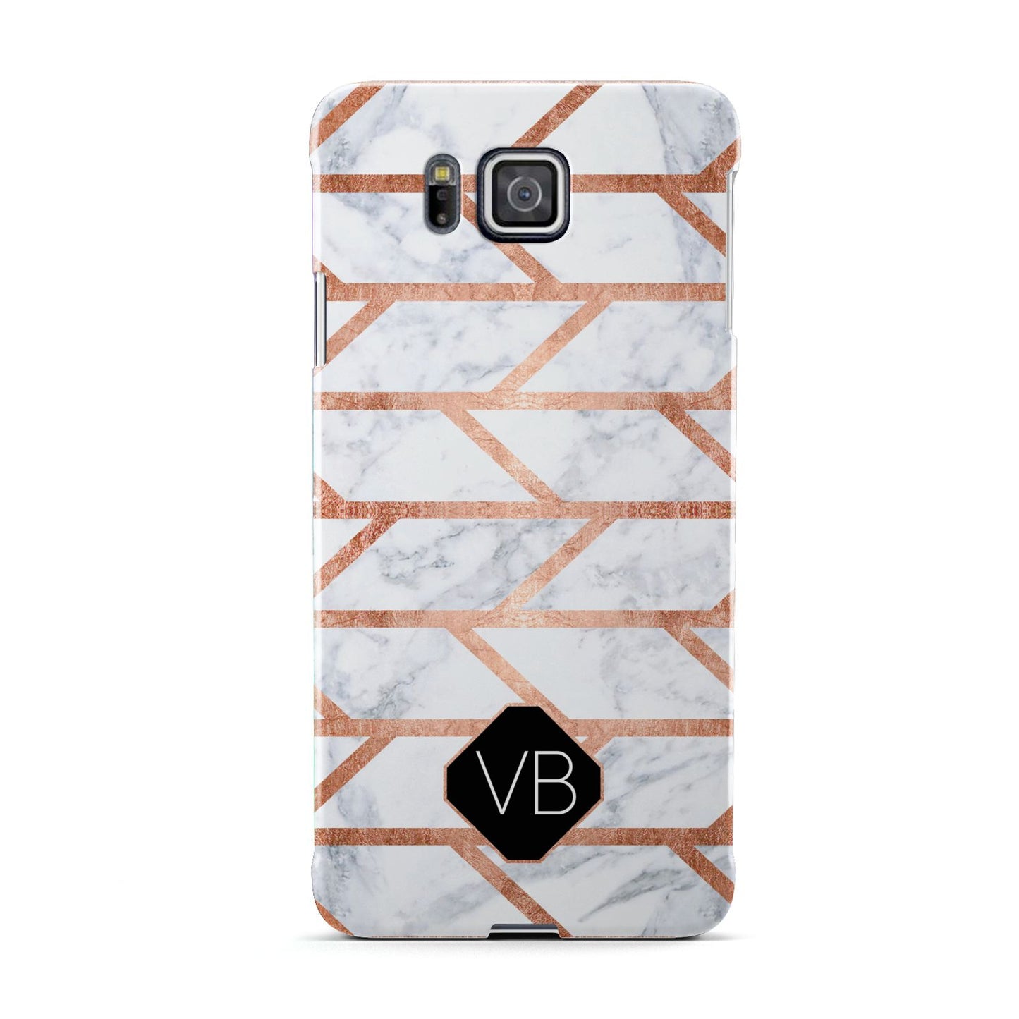 Personalised Rose Gold Faux Marble Initials Samsung Galaxy Alpha Case
