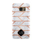 Personalised Rose Gold Faux Marble Initials Samsung Galaxy Case