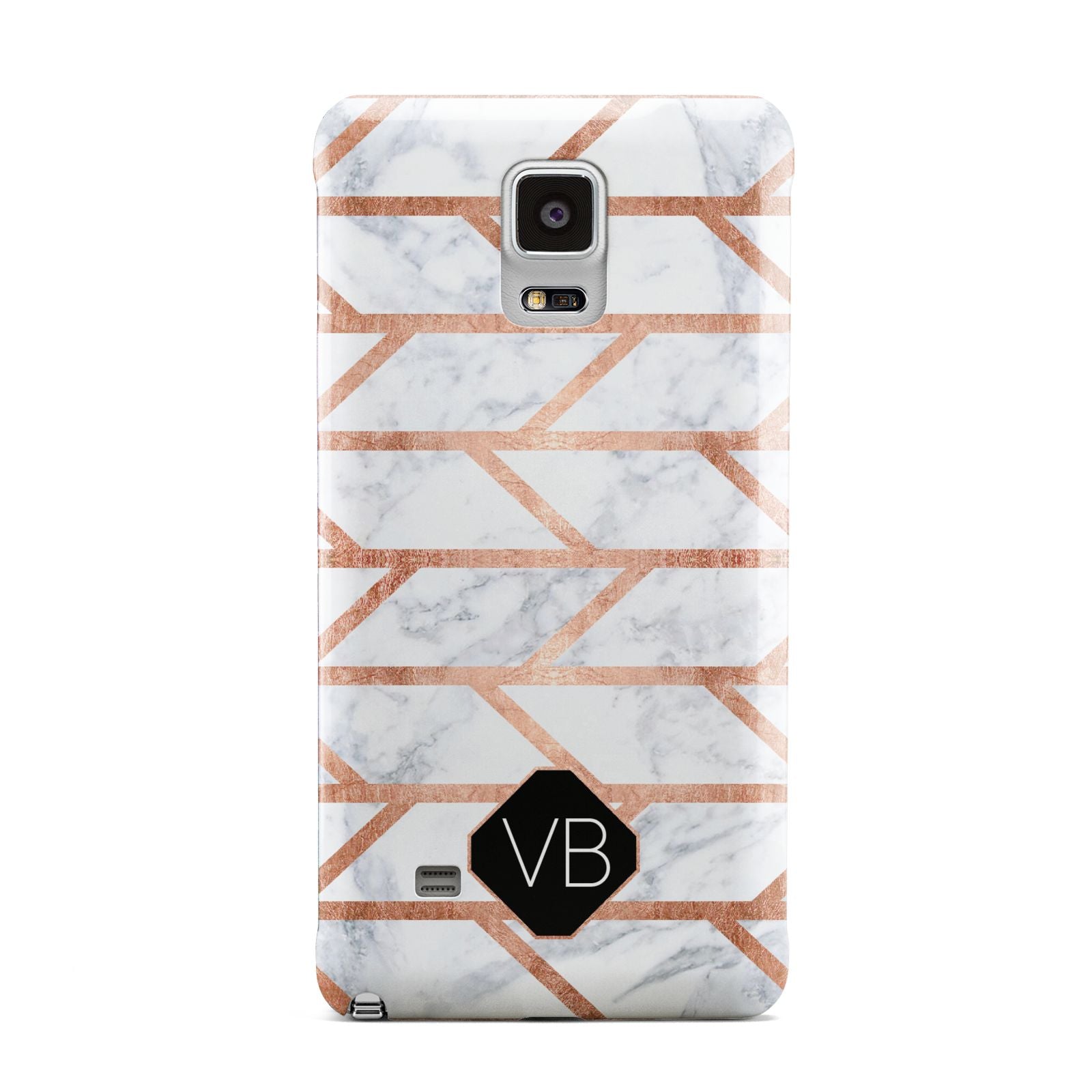 Personalised Rose Gold Faux Marble Initials Samsung Galaxy Note 4 Case
