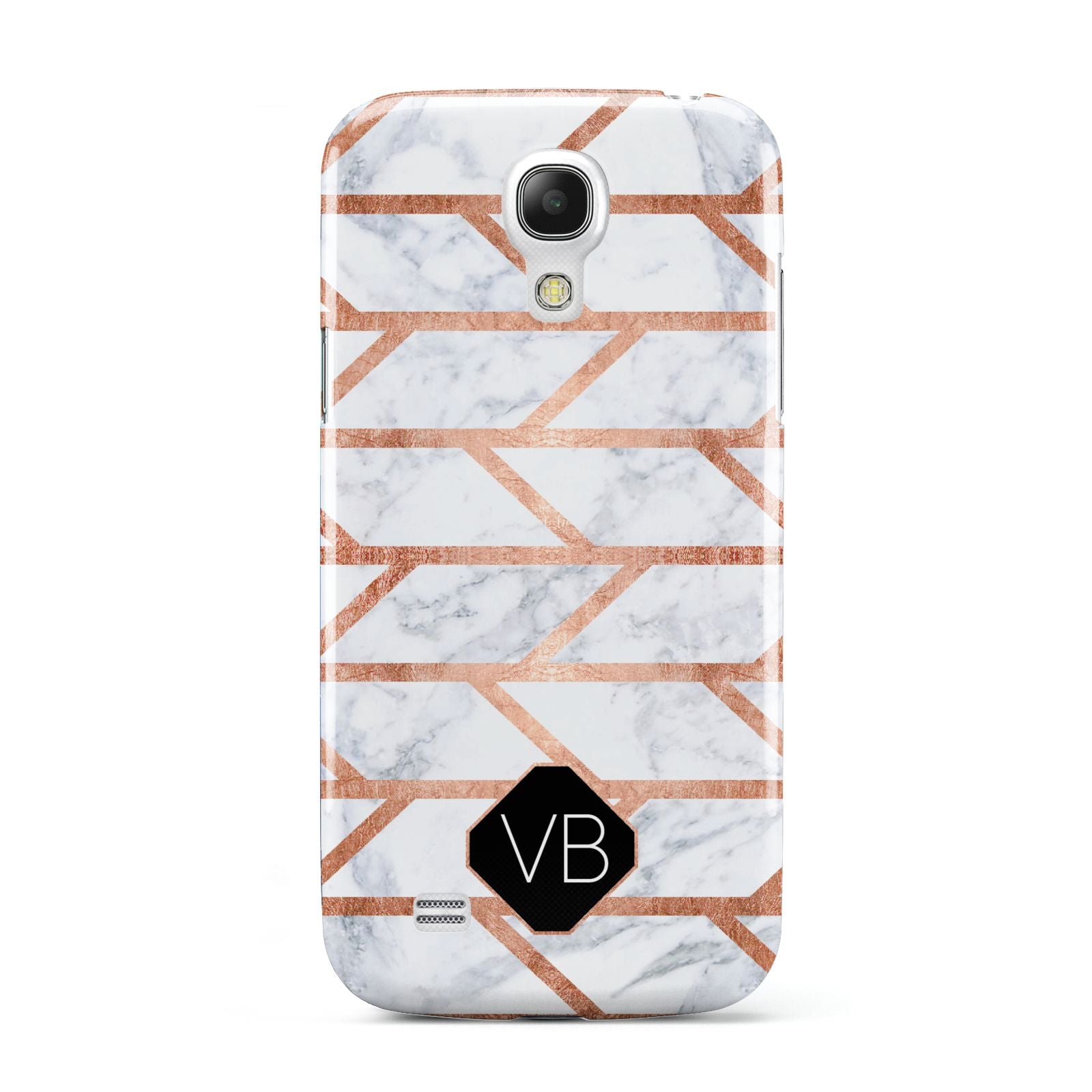 Personalised Rose Gold Faux Marble Initials Samsung Galaxy S4 Mini Case