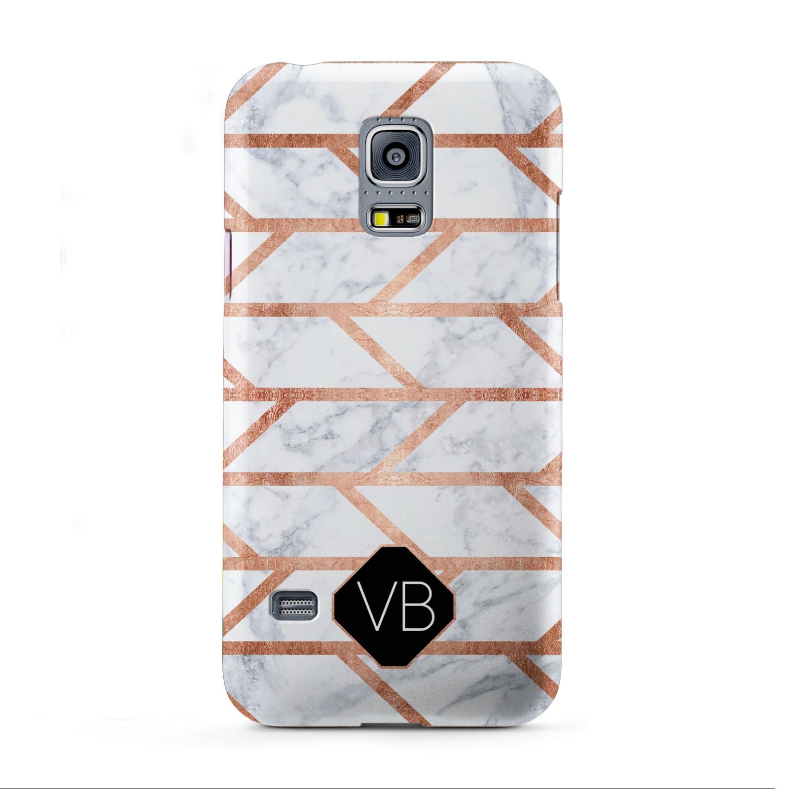 Personalised Rose Gold Faux Marble Initials Samsung Galaxy S5 Mini Case