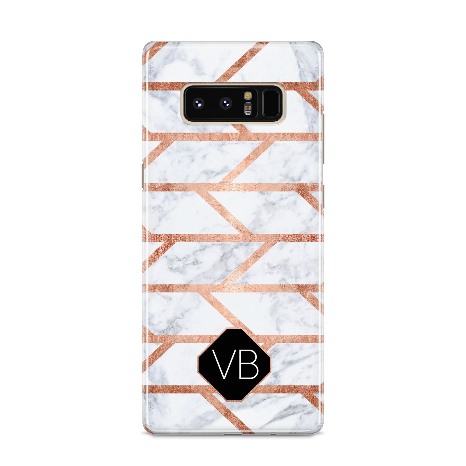 Personalised Rose Gold Faux Marble Initials Samsung Galaxy S8 Case