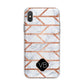 Personalised Rose Gold Faux Marble Initials iPhone X Bumper Case on Silver iPhone Alternative Image 1