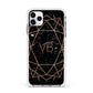 Personalised Rose Gold Geometric Initials Apple iPhone 11 Pro Max in Silver with White Impact Case