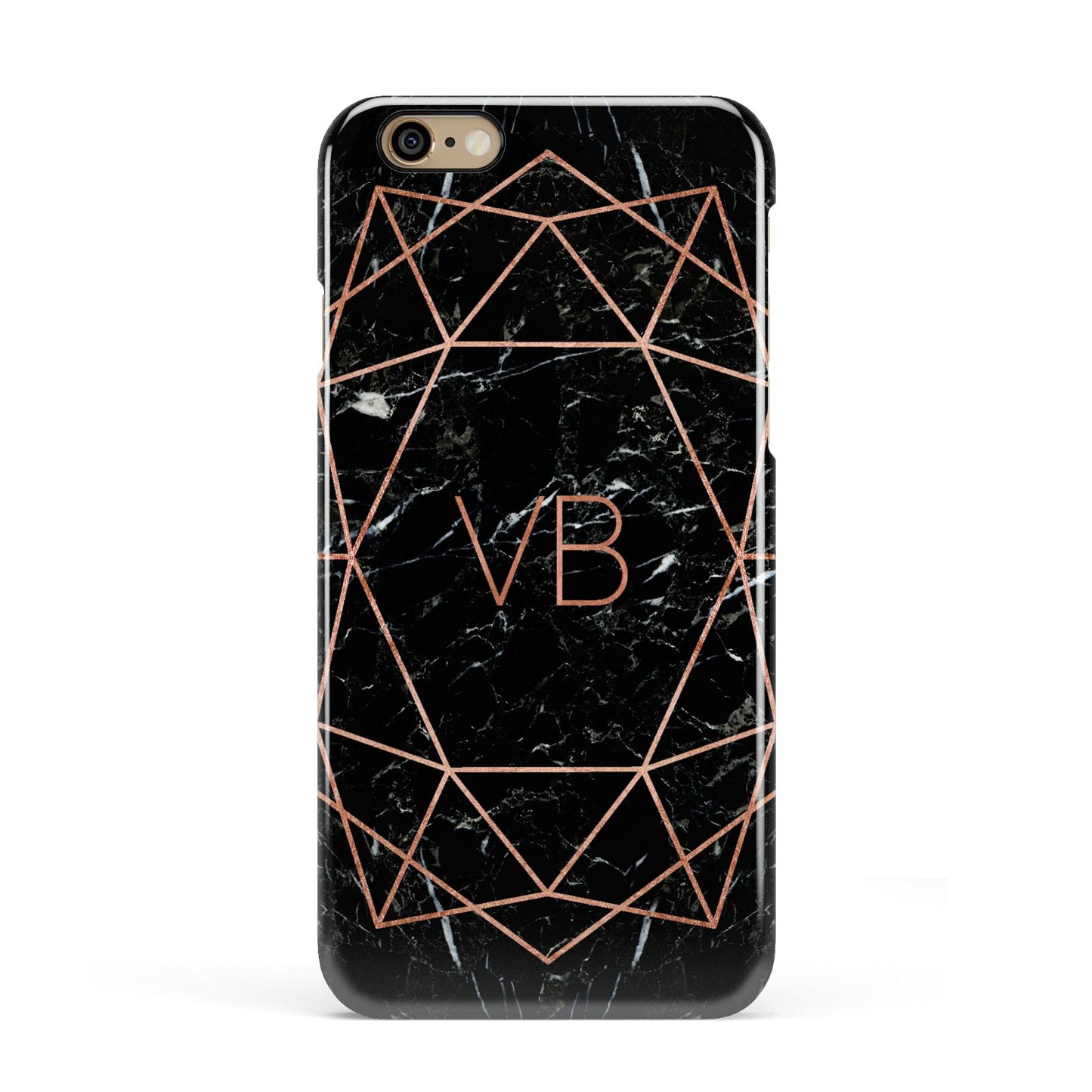 Personalised Rose Gold Geometric Initials Apple iPhone 6 3D Snap Case