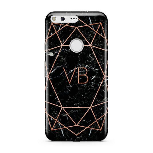 Personalised Rose Gold Geometric Initials Google Pixel Case