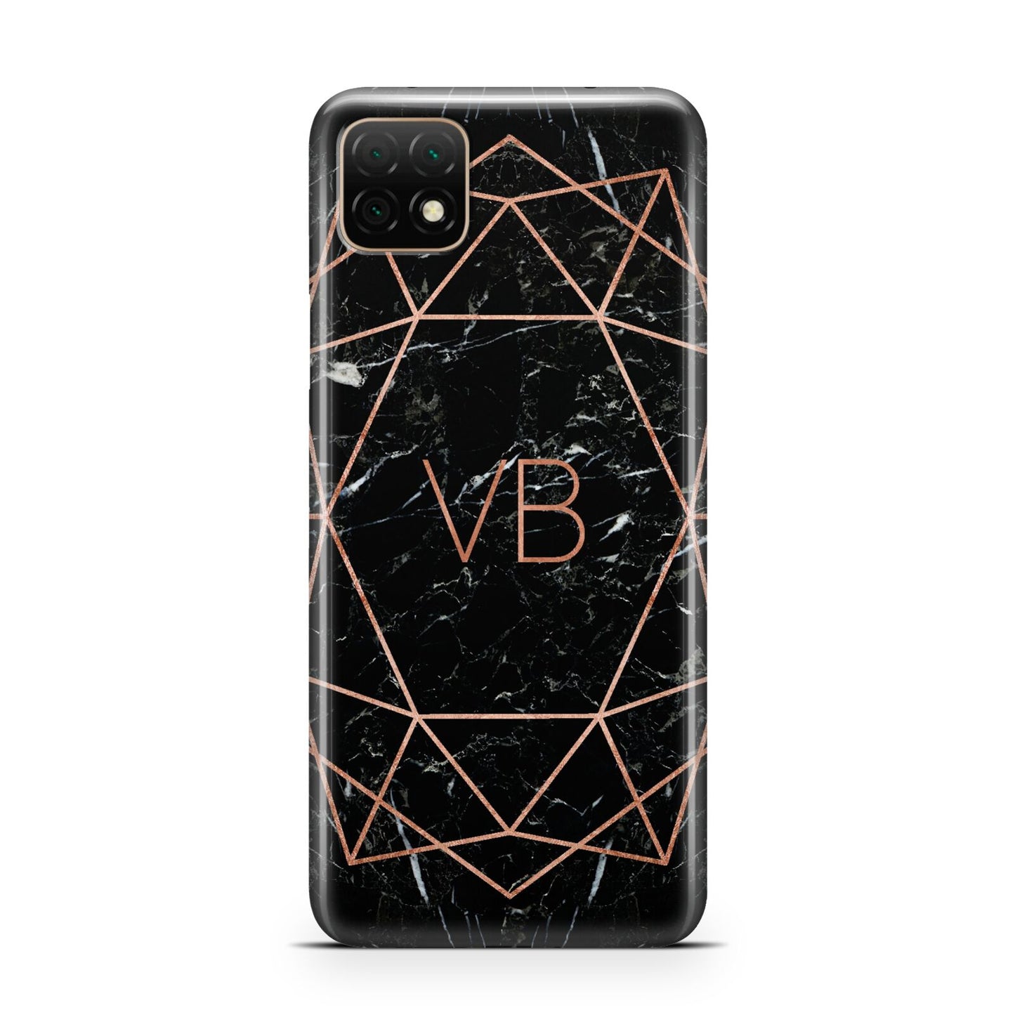 Personalised Rose Gold Geometric Initials Huawei Enjoy 20 Phone Case