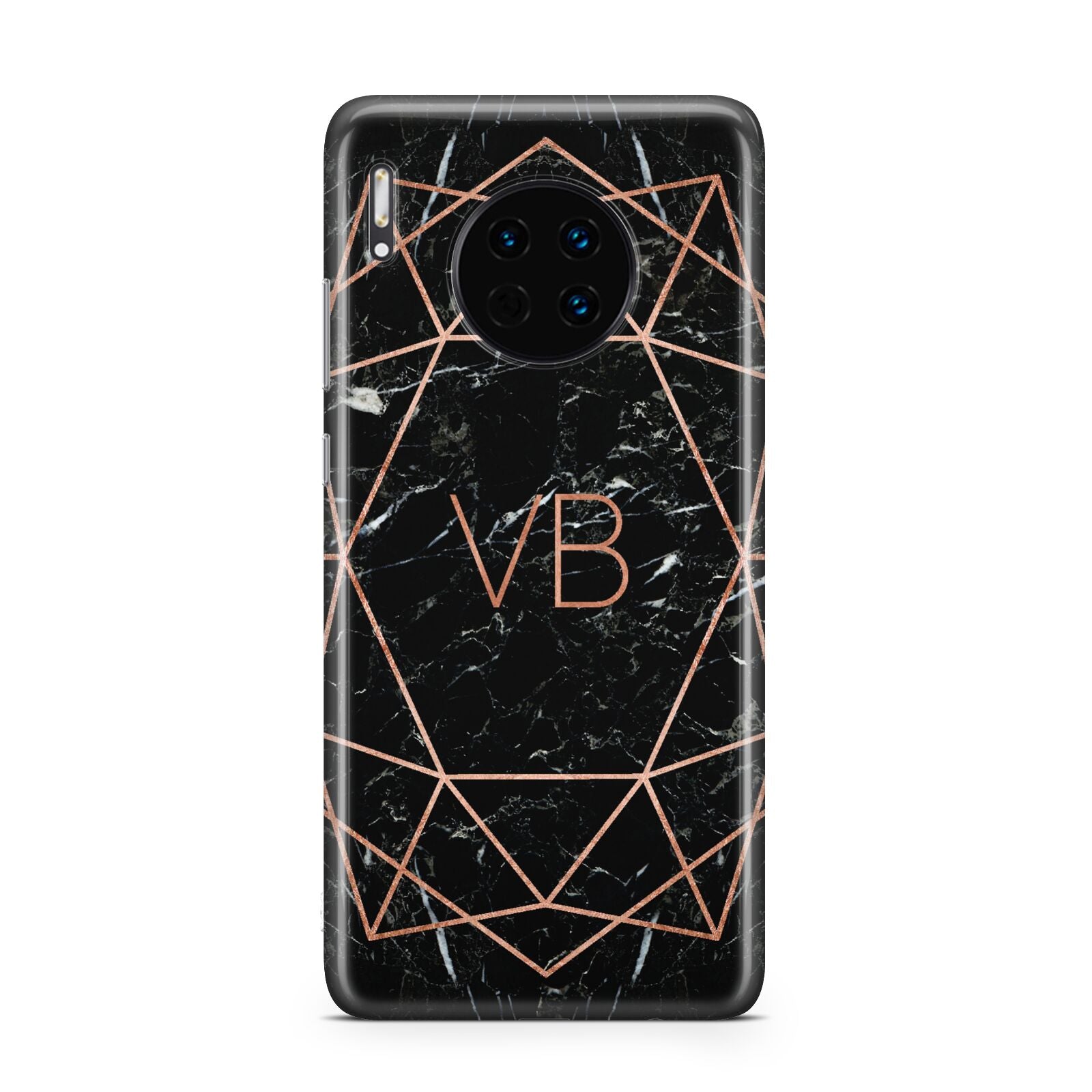Personalised Rose Gold Geometric Initials Huawei Mate 30