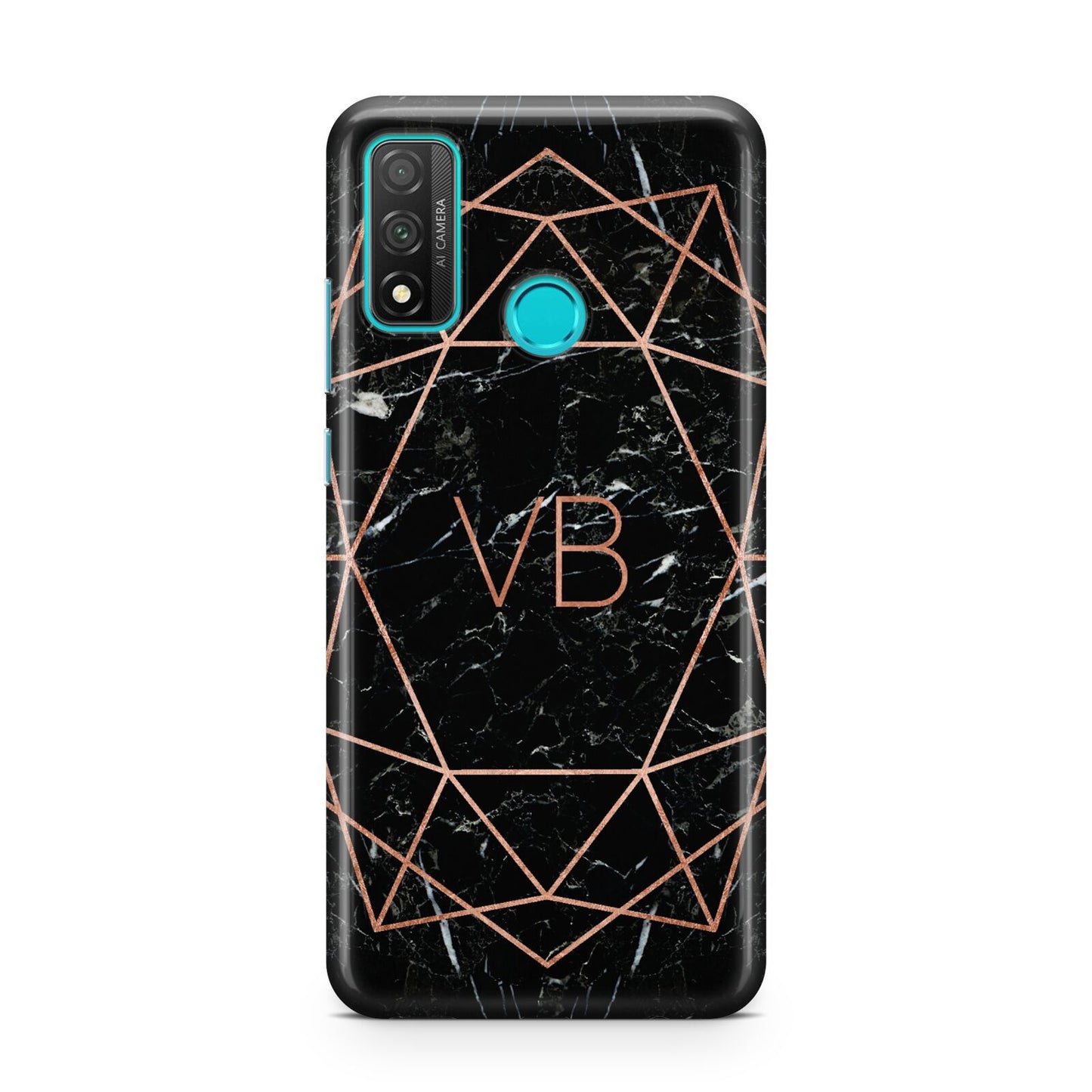 Personalised Rose Gold Geometric Initials Huawei P Smart 2020