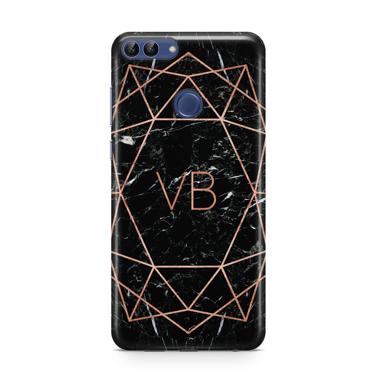 Personalised Rose Gold Geometric Initials Huawei P Smart Case