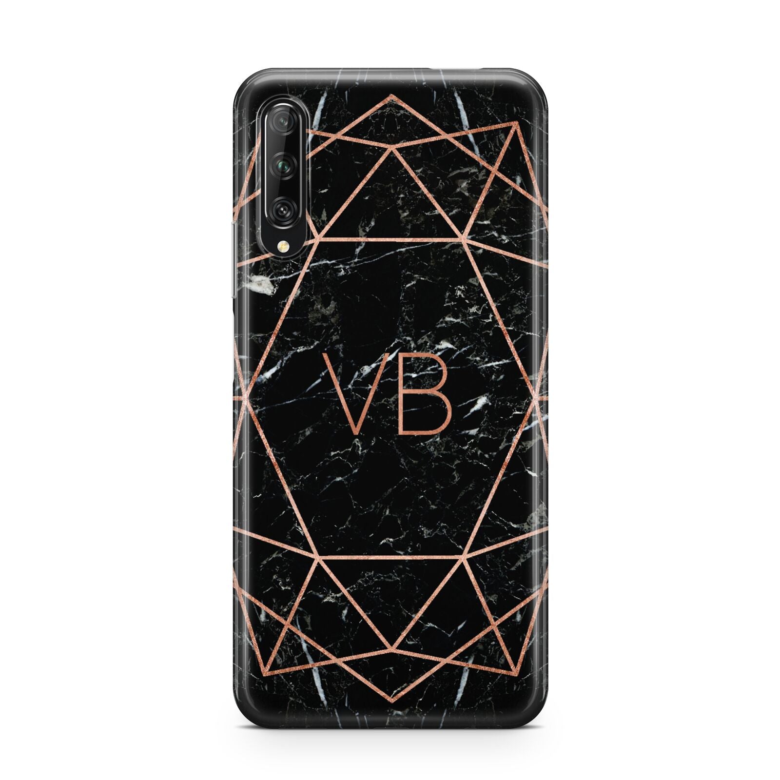 Personalised Rose Gold Geometric Initials Huawei P Smart Pro 2019
