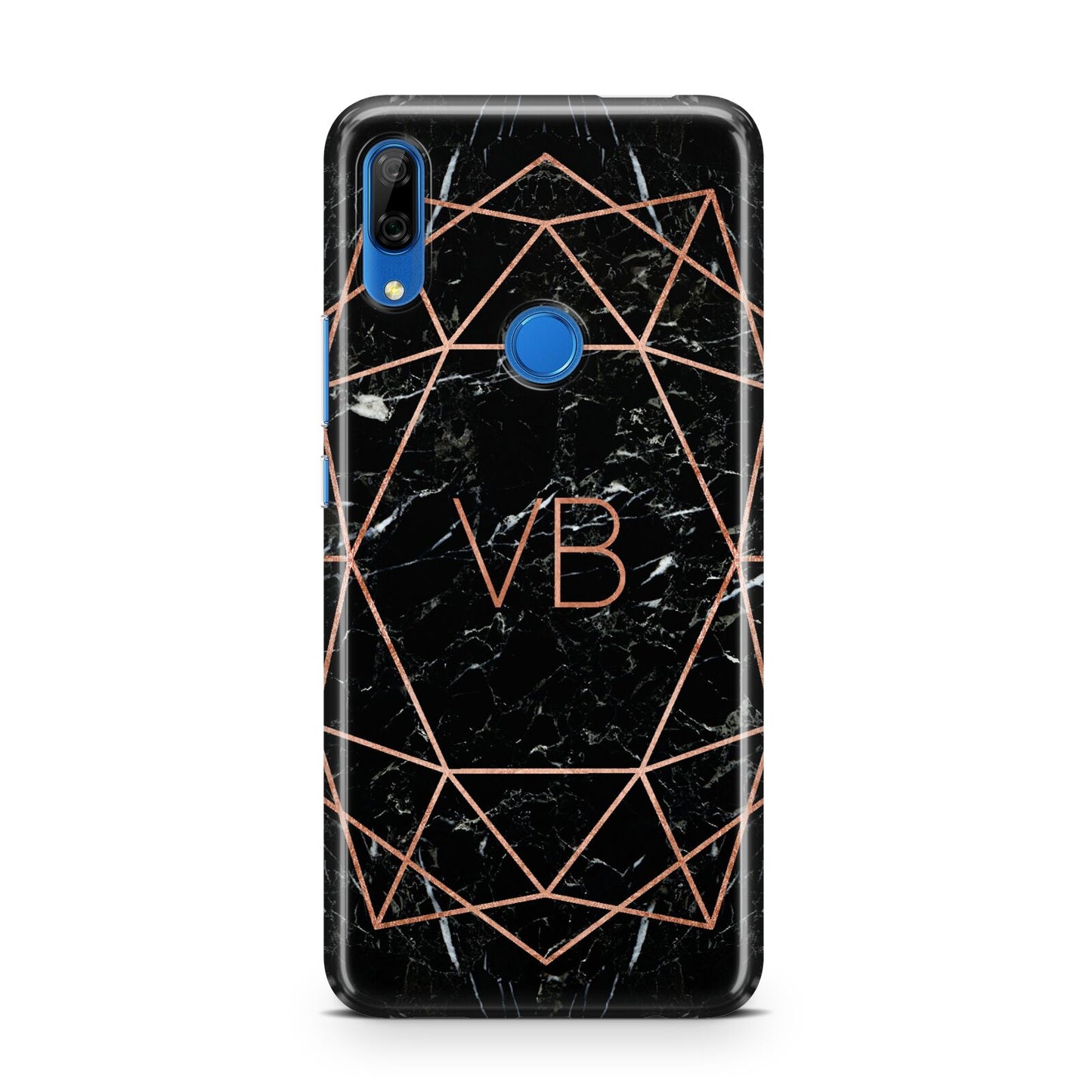 Personalised Rose Gold Geometric Initials Huawei P Smart Z