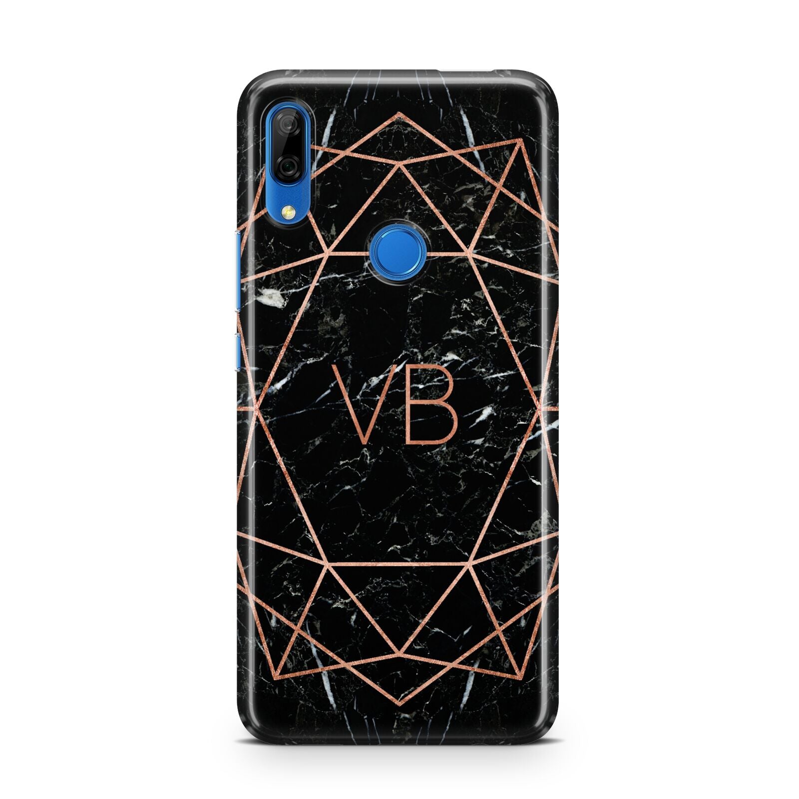 Personalised Rose Gold Geometric Initials Huawei P Smart Z