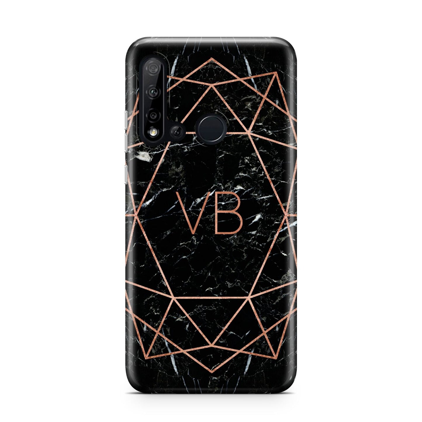 Personalised Rose Gold Geometric Initials Huawei P20 Lite 5G Phone Case
